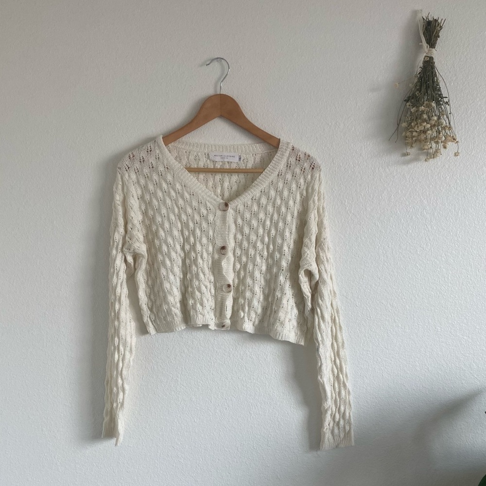 white cardigan